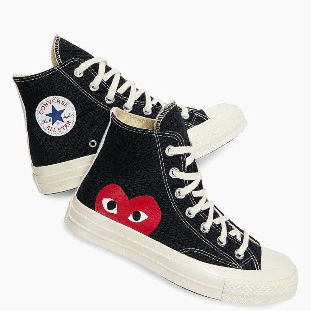 CONVERSE Comme des Garçons PLAY x Chuck Taylor All Star High-Top Sneakers M9 W11 - Picture 2 of 11